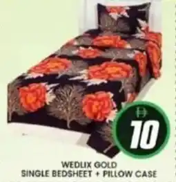 Al Madina Wedlix gold single bedsheet + pillow case offer