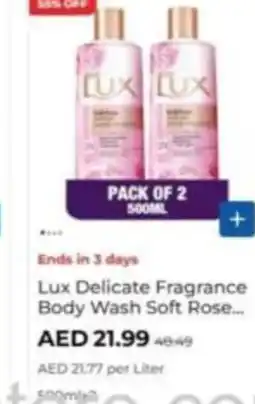 Carrefour Lux Delicate Fragrance Body Wash Soft Rose offer