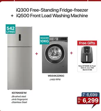 IQ300 Free-Standing Fridge-freezer + iQ500 Front Load Washing Machine