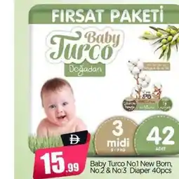 Bigmart Baby Turco No.1 New Born, No:2 & No:3 Diaper offer