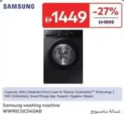 Carrefour Samsung washing machine WW90CGC04DAB offer