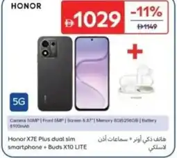 Carrefour Honor X7E Plus dual sim smartphone + Buds X10 LITE offer