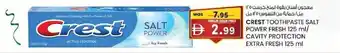 Crest toothpaste saltpower fresh cavity protection extra fresh