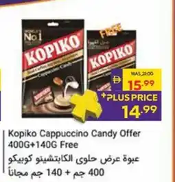 Abu Dhabi Coop Kopiko Cappuccino Candy Offer Kopiko Cappuccino Candy Offer 400G+140G Free offer