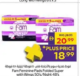 Abu Dhabi Coop Fam Feminine Pads Folded Super with Wings /Night offer