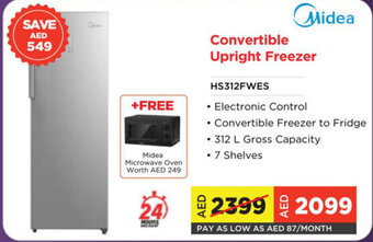 Eros Midea Convertible Upright Freezer HS312FWES offer