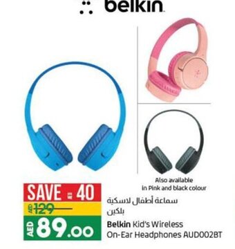 Lulu Hypermarket Belkin Kid's Wireless On-Ear Headphone AUD002BT offer