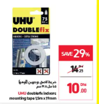 Carrefour UHU doublefix indoors mounting tape 1,5mx19mm offer