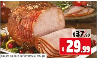 Kenz Hypermarket Siniora Smoked Turkey Breast 500 gm offer