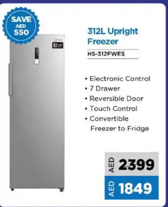 ECity 312L upright freezer HS-312FWES offer