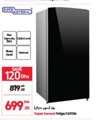 Carrefour Super General fridge SGR186 150L offer
