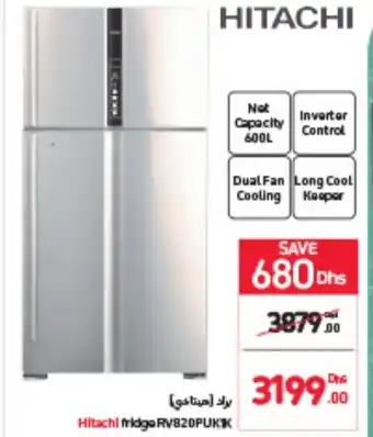 Carrefour Hitachi fridge RV820PUK1K 600L offer