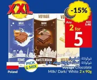 Viva Voyage Chocolate Milk/Dark/White 2 x 90g offer