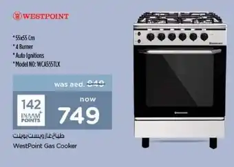 Nesto Westpoint Gas Cooker 55x55 Cm WCA555TLX offer