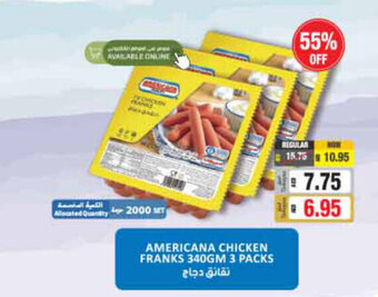 Union Coop Americana chicken franks 340gm 3 packs offer