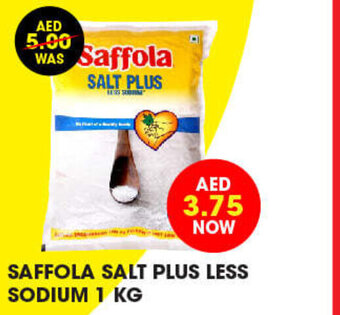 Al Adil Saffola Salt Plus less Sodium 1 Kg, offer