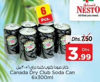Nesto Canada Dry Club Soda Can 6x300ml offer