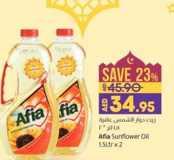 Lulu Hypermarket Afia Sunflower Oil 1.5Ltr x 2 offer