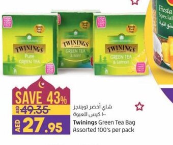 Lulu Hypermarket Twinings Green Tea Bag Assorted 100's per pack offer