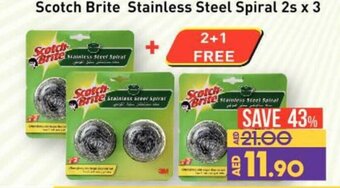 Lulu Hypermarket Scotch Brite Stainless Steel Spiral 2s x 3 offer