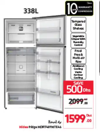 Carrefour Midea fridge MDRT489MTE46 338L offer