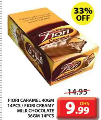 Grand Mall Sharjah Fiori Caramel 40gm 14pcs/Fiori Creamy Milk Chocolate 36gm 14pcs offer
