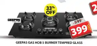 Grand Mall Sharjah Geepas Gas Hob 5 Burner Tempered Glass offer
