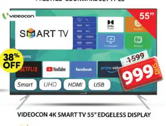 Grand Mall Sharjah Videocon 4k Smart TV 55" Edgeless Display offer