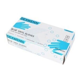 Lulu Hypermarket Dexwenn blue vinyl hand gloves small 100pcs offer
