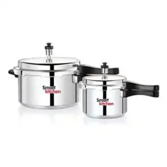 Lulu Hypermarket Smart kitchen aluminum pressure cooker 5ltr + 3ltr india offer