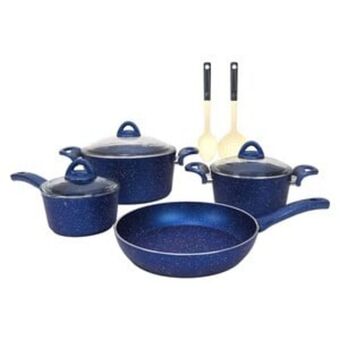 Lulu Hypermarket Aky granite cookware set 9pcs assorted colors offer