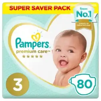 Lulu Hypermarket Pampers premium care diapers size 3 midi 6-10 kg super saver pack 80 count offer