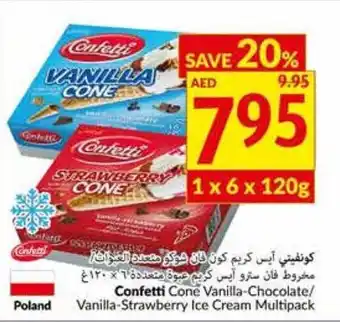 Viva Confetti cone vanilla-chocolate/vanilla-strawberry ice cream multipack offer
