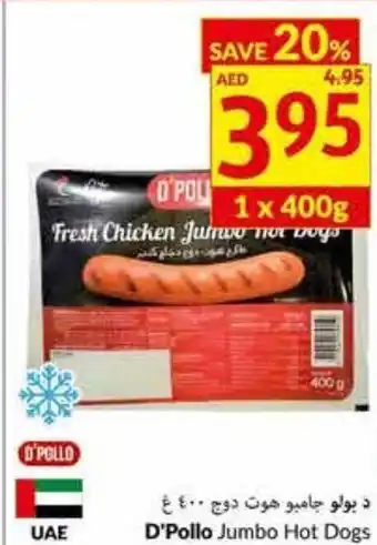 Viva D'pollo jumbo hot dogs 1 x 400g offer