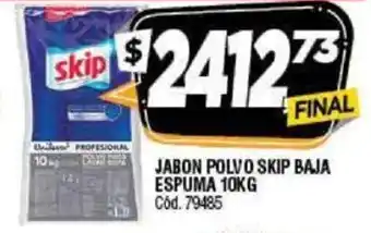 Supermercados Yaguar Skip Jabon Polvo Baja Espuma 10 kg oferta