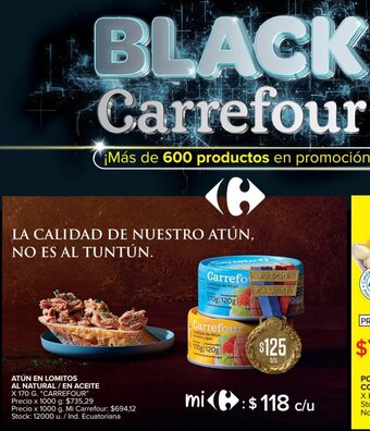 Carrefour "Carrefour" Atún En Lomitos Al Natural / En Aceite x 170g oferta