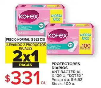 Carrefour Kotex Protectores Diarios 100un oferta