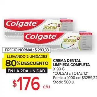 Carrefour Colgate Total 12" Crema Dental Limpieza Completa x 90g oferta