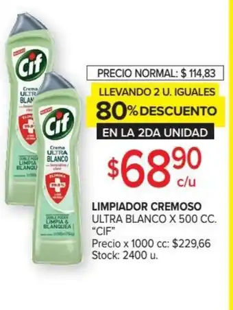 Carrefour CIF Limpiador Cremoso Ultra Blanco x 500cc oferta