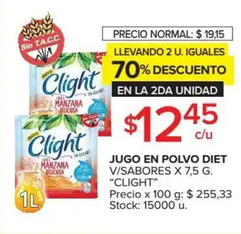 Carrefour Clight Jugo en Polvo Diet V/Sabores x 7,5g oferta