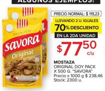 Carrefour Savora Mostaza Original Doy Pack x 500g oferta