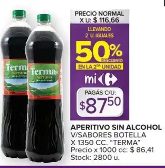 Carrefour Terma Aperitivo Sin Alcohol V/Sabores Botella x 1350cc oferta