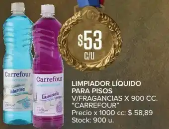 Carrefour Carrefour Limpiador Líquido Para Pisos V/Fragrancias x 900cc oferta