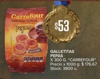 Carrefour Carrefour Galletitas Pepas x 300g oferta