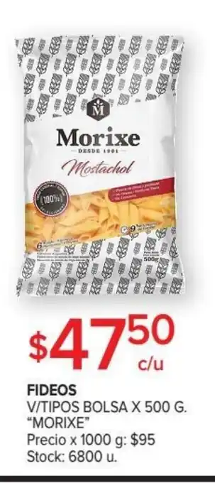 Carrefour Morixe Fideos V/Tipos Bolsa x 500g oferta
