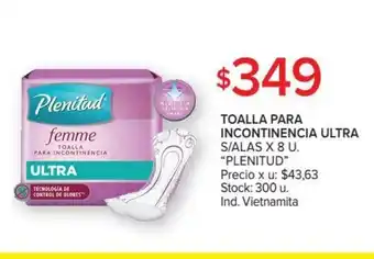 Carrefour Plenitud Toalla Para Incontinencia Ultra S/Alas x 8u oferta