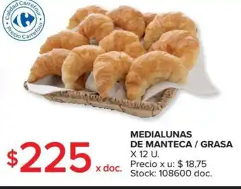 Carrefour Medialunas De Manteca/Grasa x 12u oferta