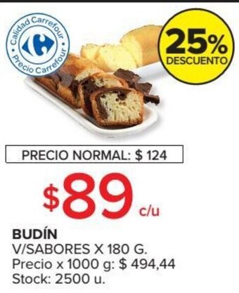 Carrefour Budín V/Sabores x 180g oferta