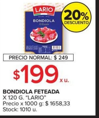 Carrefour Lario Bondiola Feteada x 120g oferta