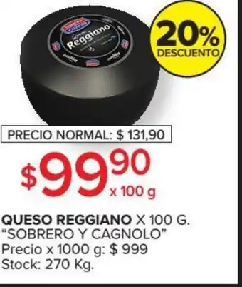 Carrefour Sobrero Y Cagnolo Queso Reggiano x 100g oferta
